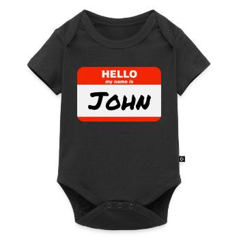 Bonjour, je m’appelle John Étiquette Étiquette Étiquette - Body à manches courtes Premium Bébé - noir - Devant