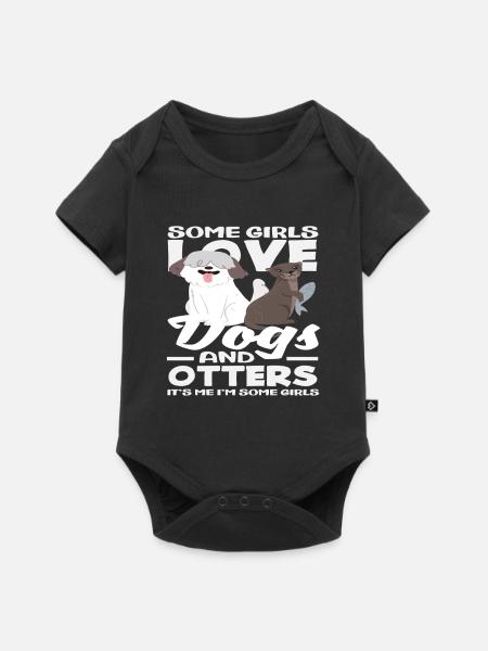Lustige Seeotter-hunde - Baby Premium Kurzarmbody - Schwarz