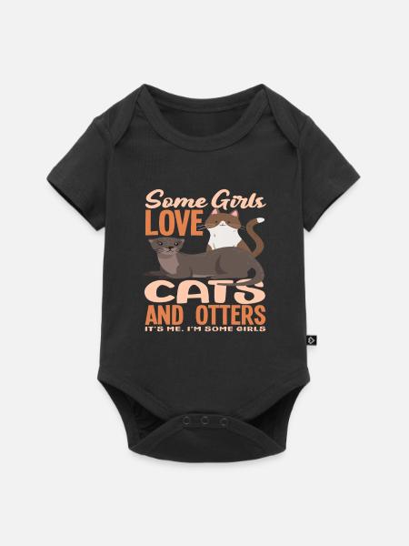 Seeotter-katzen - Baby Premium Kurzarmbody - Schwarz