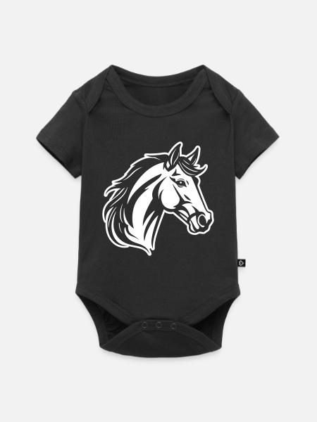 Pferd Kopf - Baby Premium Kurzarmbody - Schwarz