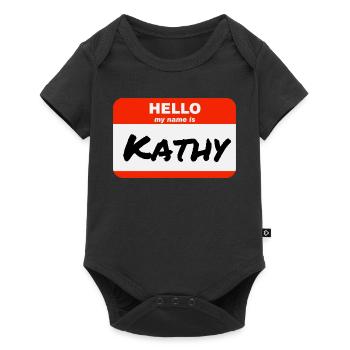 Bonjour, je m’appelle Kathy Étiquette Nom Tag - Body à manches courtes Premium Bébé - noir - Devant