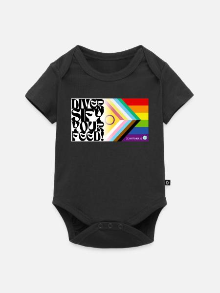 🌈♿ Pride & Disability – Inklusive Flagge - Baby Premium Kurzarmbody - Schwarz