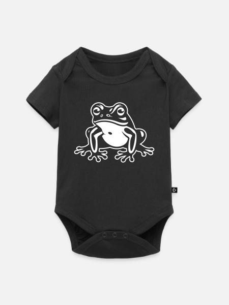 Frosch Tier - Baby Premium Kurzarmbody - Schwarz