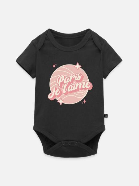 paris Ich liebe dich - Baby Premium Kurzarmbody - Schwarz