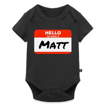 Bonjour, je m’appelle Matt Étiquette Étiquette - Body à manches courtes Premium Bébé - noir - Devant