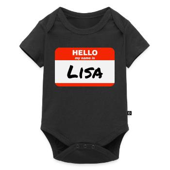 Hello My Name Is Lisa Label Name Tag - Baby Premium short-sleeve bodysuit - black - Front