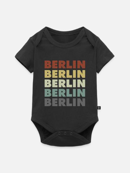 Berlin - Germany - Deutschland - Lettering - Baby Premium Kurzarmbody - Schwarz