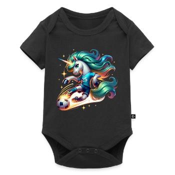 Unicorn Soccer Player 25 Magic Kick - Baby Premium short-sleeve bodysuit - black - Front