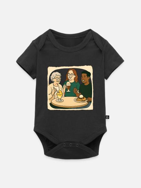 Oma Karin - Baby Premium Kurzarmbody - Schwarz