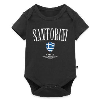 Santorin Grèce, design minimaliste à Santorin - Body à manches courtes Premium Bébé - noir - Devant