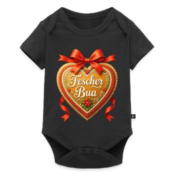Fescher Bua Lebkuchenherz Bayern Volksfest Tracht - Baby Premium Kurzarmbody - Schwarz - Vorne