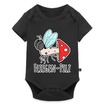 Fly agaric - half fly, half mushroom - Baby Premium short-sleeve bodysuit - black - Front