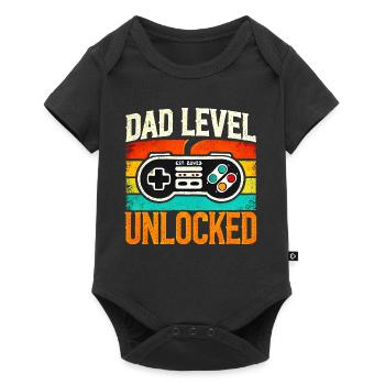 Dad Level Unlocked Retro Controller, Fathers  - Baby Premium short-sleeve bodysuit - black - Front