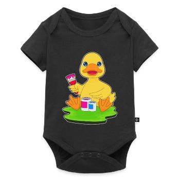 Duck Painter Brush Painting - Baby Premium short-sleeve bodysuit - black - Front