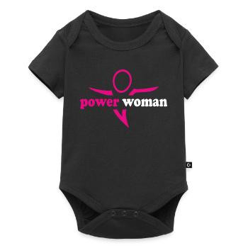 power_woman_001 - Baby Premium Kurzarmbody - Schwarz - Vorne