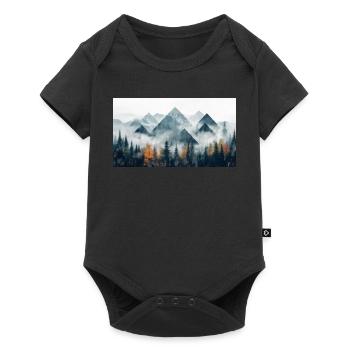 montagnes forestières - Body à manches courtes Premium Bébé - noir - Devant