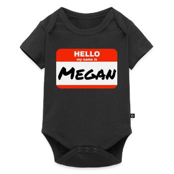 Bonjour, je m’appelle Megan Étiquette Étiquette - Body à manches courtes Premium Bébé - noir - Devant