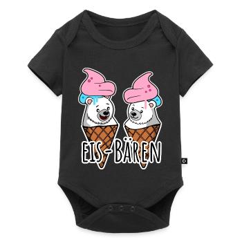 Zwei leckere Eis Bären an der Eisdiele - Baby Premium Kurzarmbody - Schwarz - Vorne