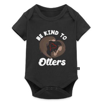 Sea Otter Cartoon Heart Child - Baby Premium short-sleeve bodysuit - black - Front