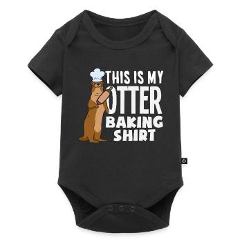 Sea Otter Cartoon Baking Shirt - Baby Premium short-sleeve bodysuit - black - Front