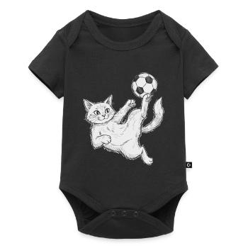 football, footballeur, joueur de football, chat - Body à manches courtes Premium Bébé - noir - Devant