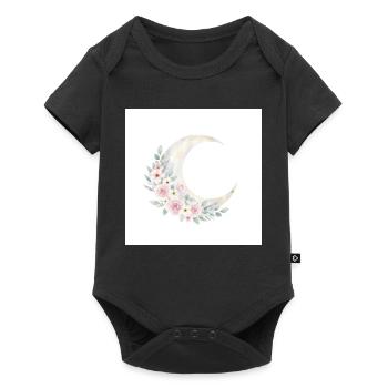 Moon Blossom Wreath - Baby Premium short-sleeve bodysuit - black - Front