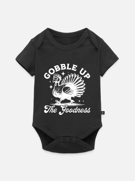 Thanksgiving Turkey Gobble Up - Baby Premium Kurzarmbody - Schwarz
