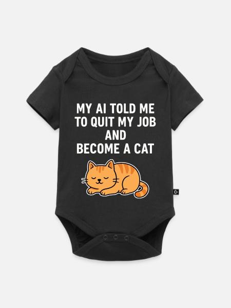 AI Cat Life - Baby Premium Kurzarmbody - Schwarz