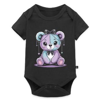 Kawaii Pastel Goth Patched Bear - Baby Premium short-sleeve bodysuit - black - Front