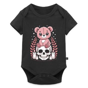 Kawaii Pastel Goth Patched Bear - Baby Premium short-sleeve bodysuit - black - Front