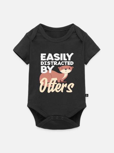 Seeotter Cartoon Abgelenkt Durch - Baby Premium Kurzarmbody - Schwarz