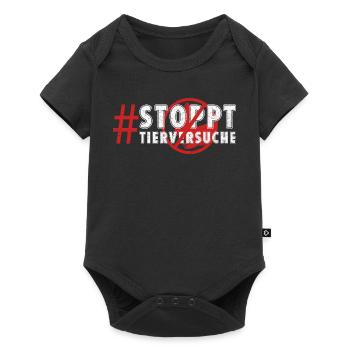Animal welfare STOP ANIMAL TESTING FUNNY - Baby Premium short-sleeve bodysuit - black - Front