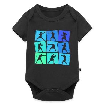 Boxer Boxing Kids Men Boys - Baby Premium short-sleeve bodysuit - black - Front