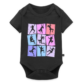 Escalade Montagnes Alpinistes Bloc Femmes Filles - Body à manches courtes Premium Bébé - noir - Devant