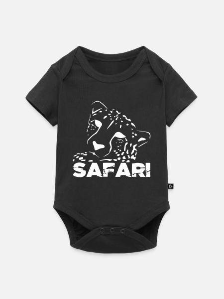 Safari Leopard Silhouette - Baby Premium Kurzarmbody - Schwarz