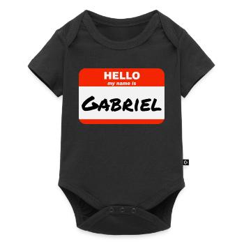 Hello My Name Is Gabriel Label Name Tag - Baby Premium short-sleeve bodysuit - black - Front