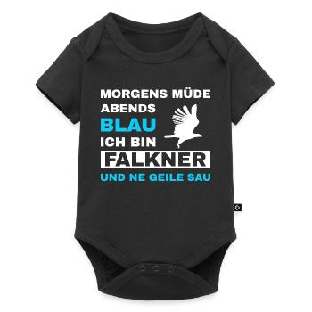 Falknerei Falkner Falknerin Beizjagd Greifvogel - Baby Premium Kurzarmbody - Schwarz - Vorne