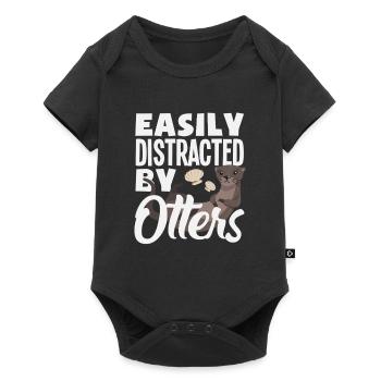 Leicht Ablenkbar Durch Seeotter-cartoon - Baby Premium Kurzarmbody - Schwarz - Vorne