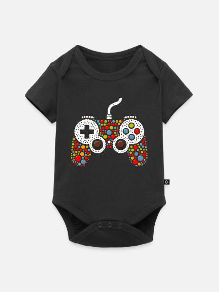 Pointillist Gamecontroller - Baby Premium Kurzarmbody - Schwarz