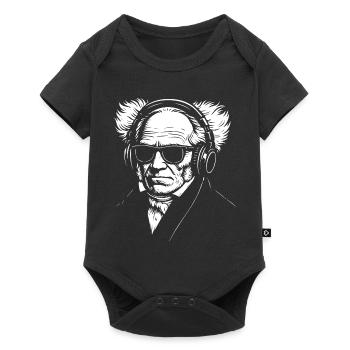 Portrait vintage de philosophe allemand Schopenhauer - Body à manches courtes Premium Bébé - noir - Devant