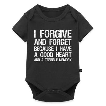 Je pardonne et j’oublie parce que j’ai bon cœur - Body à manches courtes Premium Bébé - noir - Devant