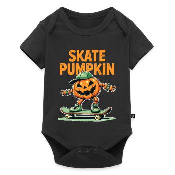 Skateboard-Kürbis für Halloween-Fans - Baby Premium Kurzarmbody - Schwarz - Vorne