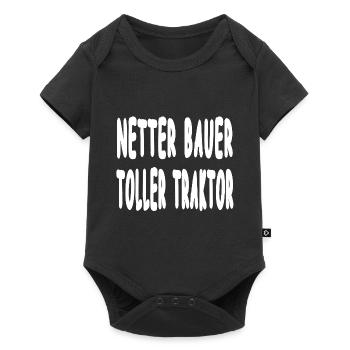 Traktor - Baby Premium Kurzarmbody - Schwarz - Vorne