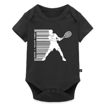 Tennis Silhouette Hoodie shirt barcode bright - Baby Premium short-sleeve bodysuit - black - Front