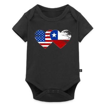 États-Unis Chili Drapeau Coeur - Body à manches courtes Premium Bébé - noir - Devant