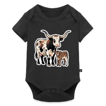 Longhorn with Calf – Western Style Design - Baby Premium short-sleeve bodysuit - black - Front