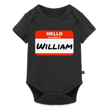 Hello My Name Is William Label Name Tag - Baby Premium short-sleeve bodysuit - black - Front
