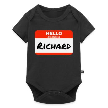 Bonjour, je m’appelle Richard Étiquette Étiquette - Body à manches courtes Premium Bébé - noir - Devant