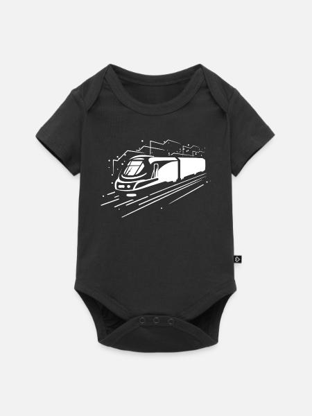 Cartoon Zug - Baby Premium Kurzarmbody - Schwarz