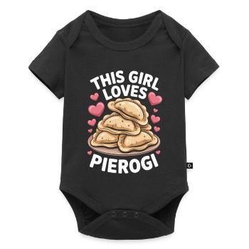 Pierogi Dire Polonais Drôle Pierogi Cadeau - Body à manches courtes Premium Bébé - noir - Devant